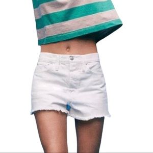 Madewell Relaxed Denim Shorts Off White NEW Button Down Size 28